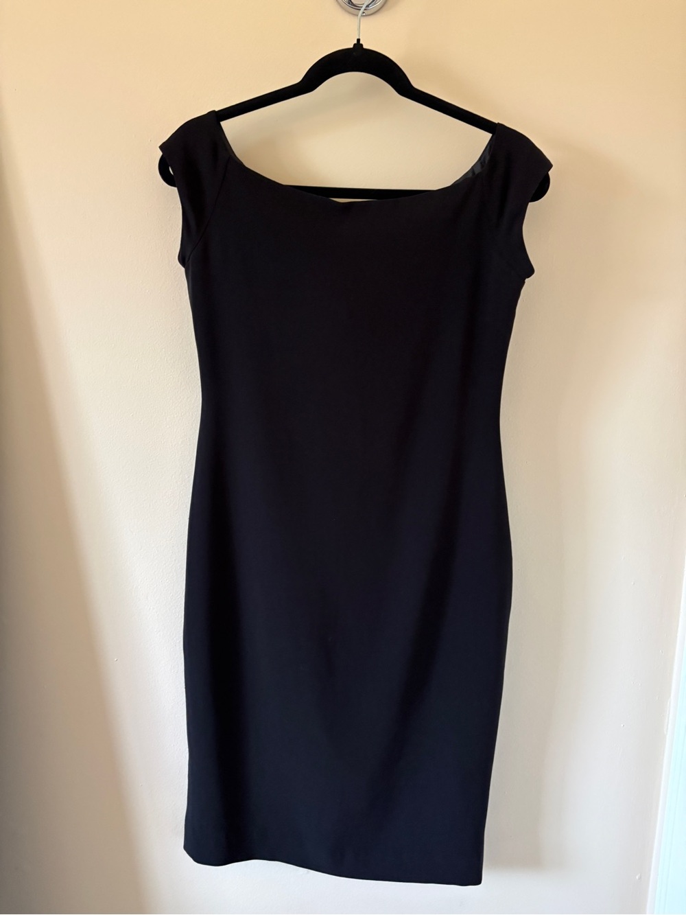 Ralph Lauren Black Cap-Sleeve Sheath Midi Dress